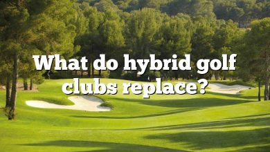 What do hybrid golf clubs replace?