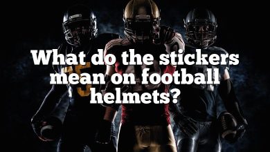 What do the stickers mean on football helmets?