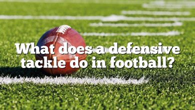 What does a defensive tackle do in football?