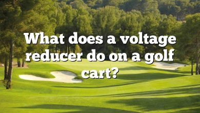 What does a voltage reducer do on a golf cart?