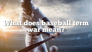 What does baseball term war mean?