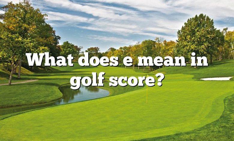 What does e mean in golf score?