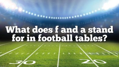 What does f and a stand for in football tables?