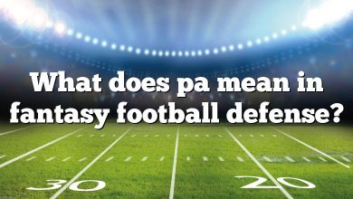 What does pa mean in fantasy football defense?