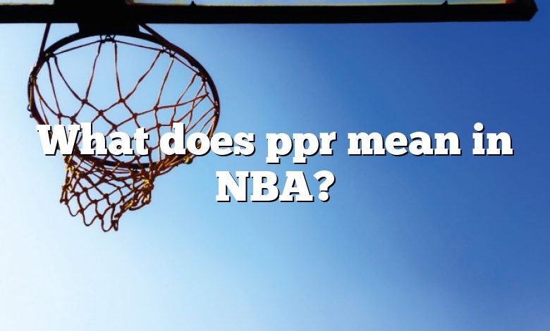 What does ppr mean in NBA?