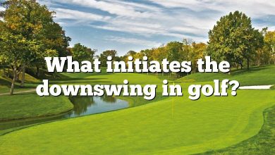 What initiates the downswing in golf?