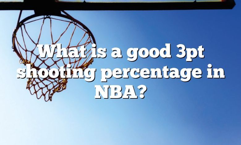 What is a good 3pt shooting percentage in NBA?