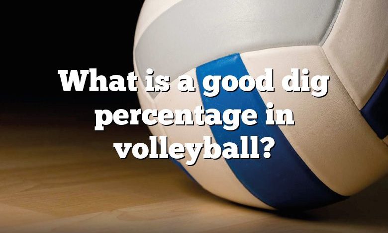 What is a good dig percentage in volleyball?