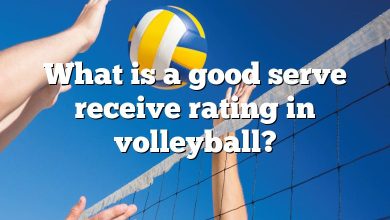 What is a good serve receive rating in volleyball?