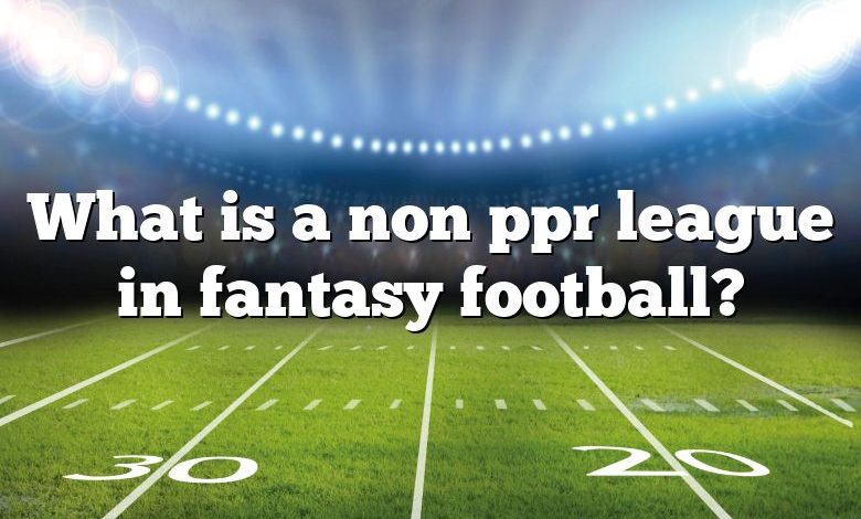 What is a non ppr league in fantasy football?