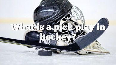 What is a pick play in hockey?