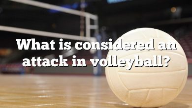 What is considered an attack in volleyball?