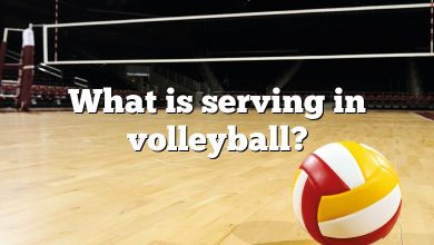 What is serving in volleyball?