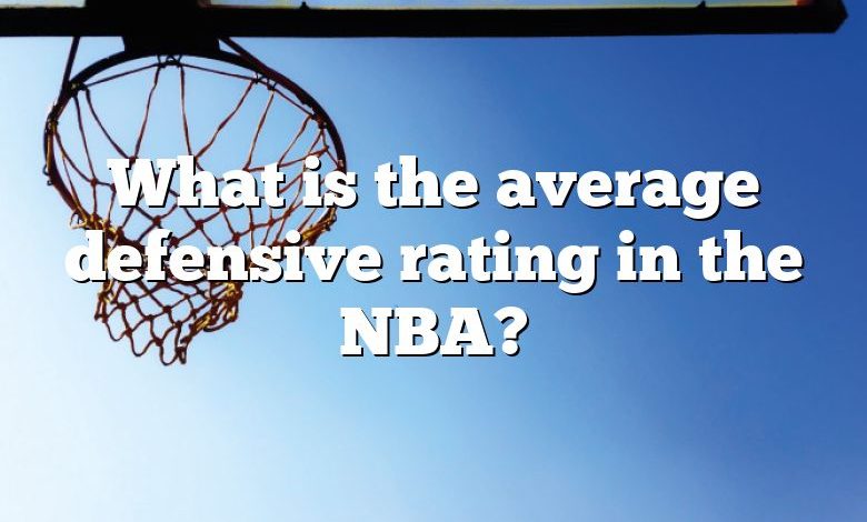 What is the average defensive rating in the NBA?