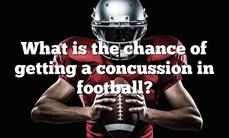 What is the chance of getting a concussion in football?