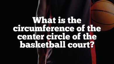 What is the circumference of the center circle of the basketball court?
