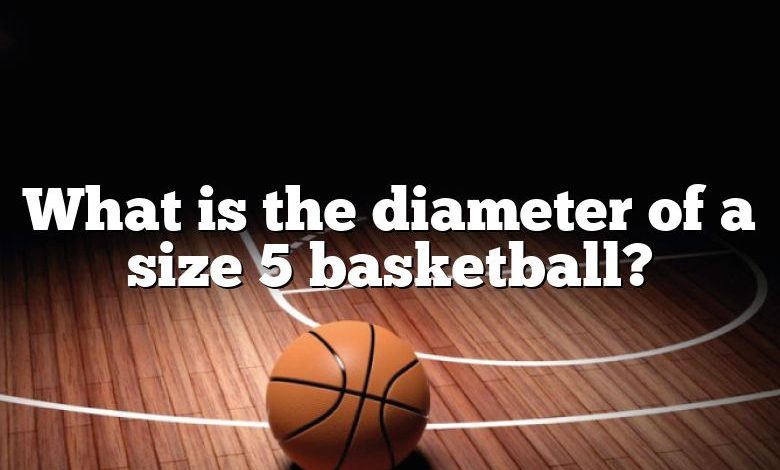 What is the diameter of a size 5 basketball?