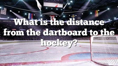 What is the distance from the dartboard to the hockey?