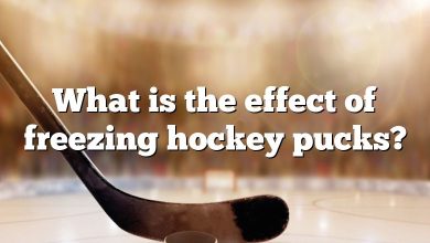 What is the effect of freezing hockey pucks?