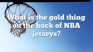 What is the gold thing on the back of NBA jerseys?