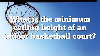 What is the minimum ceiling height of an indoor basketball court?