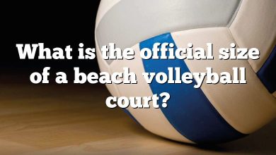 What is the official size of a beach volleyball court?