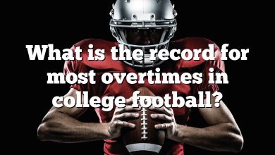 What is the record for most overtimes in college football?