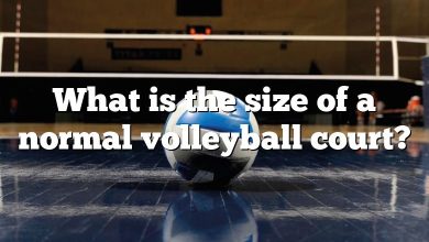 What is the size of a normal volleyball court?