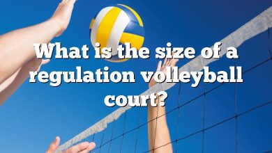 What is the size of a regulation volleyball court?