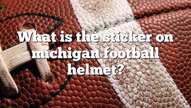 What is the sticker on michigan football helmet?