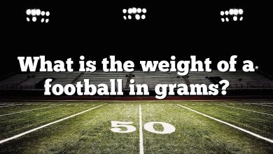 What is the weight of a football in grams?