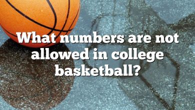 What numbers are not allowed in college basketball?