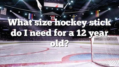 What size hockey stick do I need for a 12 year old?