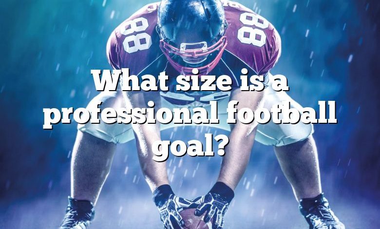 What size is a professional football goal?