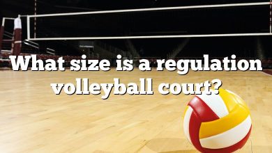 What size is a regulation volleyball court?