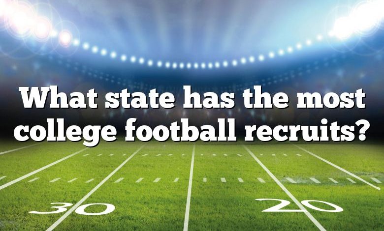 What state has the most college football recruits?