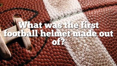 What was the first football helmet made out of?