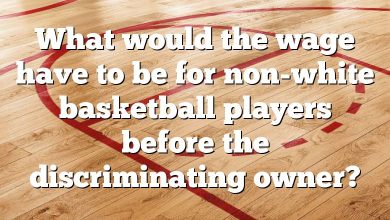 What would the wage have to be for non-white basketball players before the discriminating owner?