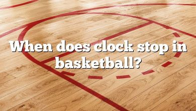 When does clock stop in basketball?