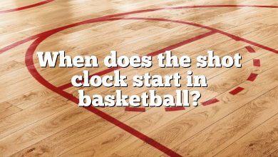 When does the shot clock start in basketball?