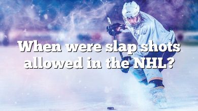 When were slap shots allowed in the NHL?