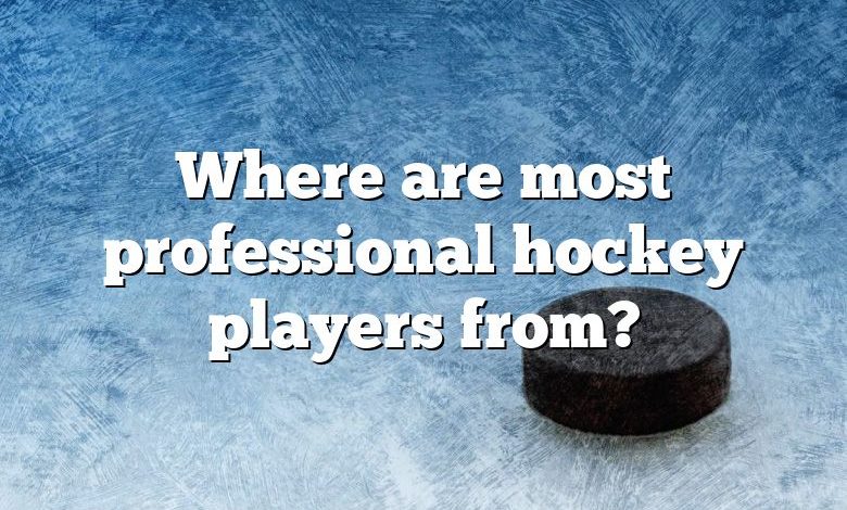 Where are most professional hockey players from?