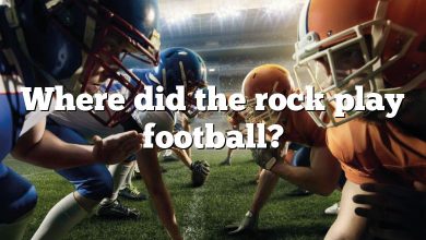 Where did the rock play football?