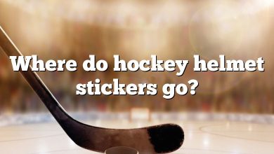 Where do hockey helmet stickers go?