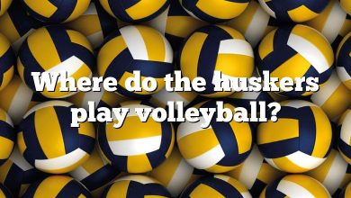 Where do the huskers play volleyball?