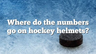 Where do the numbers go on hockey helmets?