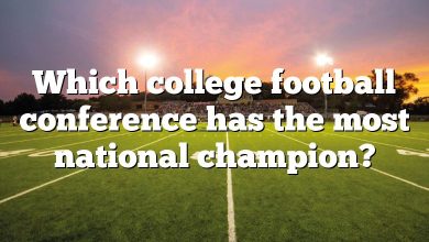 Which college football conference has the most national champion?