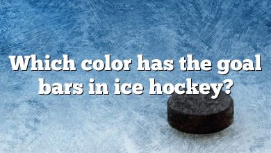 Which color has the goal bars in ice hockey?