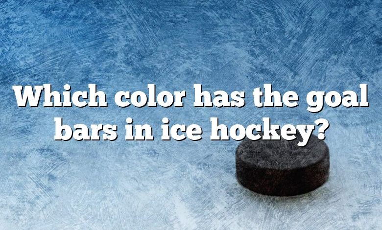 Which color has the goal bars in ice hockey?