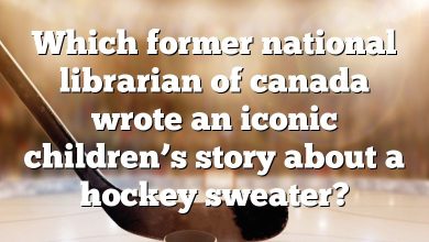 Which former national librarian of canada wrote an iconic children’s story about a hockey sweater?